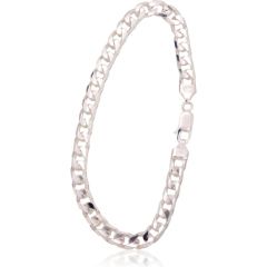 Серебряная цепочка Картье 6 мм, алмазная обработка граней #2400146-bracelet, Серебро 925°, длина: 22 см, 19.2 гр.