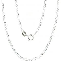 Серебряная цепочка Фигаро 2 мм, алмазная обработка граней #2400054, Серебро 925°, длина: 50 см, 4.7 гр.