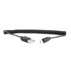 Gembird micro USB cable 2.0 coiled cable black 1.8m