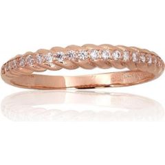 Золотое кольцо #1101070(Au-R)_CZ, Красное Золото 585°, Цирконы, Размер: 17.5, 1.39 гр.
