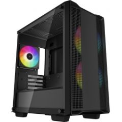 Deepcool Micro-ATX CASE CC360 Black, Mini-ITX / Micro-ATX, 4, Power supply included No, 1x USB3.0, 1x USB2.0, 1x Audio, ABS+SPCC+Tempered Glass, 1×120mm