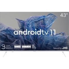 43', UHD, Android TV 11, White, 3840x2160, 60 Hz, Sound by JVC, 2x12W, 53 kWh/1000h , BT5.1, HDMI ports 4, 24 months