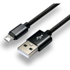 everActive cable micro USB 1m - Black, braided, quick charge, 2,4A - CBB-1MB