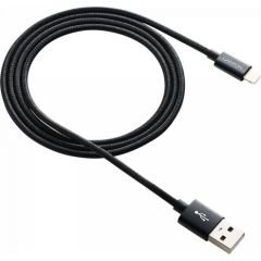 CANYON CFI-3, Lightning USB Cable for Apple, braided, metallic shell, cable length 1m, Black, 14.9*6.8*1000mm, 0.02kg