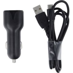 Maxlife MXCC-01 car charger 2x USB 2.4A black + USB-C cable