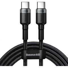 Baseus CATKLF-ALG1 PD 2.0 100W Нейлоновый кабель даных и заряда  USB-C на USB-C 2M Черный-Серый