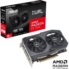 Graphics Card|ASUS|AMD Radeon RX 7600|8 GB|GDDR6|128 bit|PCIE 4.0 16x|Dual Slot Fansink|1xHDMI|3xDisplayPort|DUAL-RX7600-O8G-V2