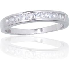 Серебряное кольцо #2101844(PRh-Gr)_CZ, Серебро 925°, родий (покрытие), Цирконы, Размер: 17.5, 2 гр.