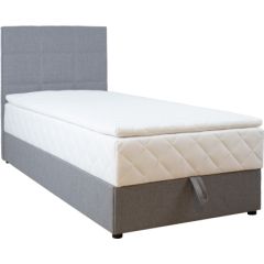 Континентальная кровать LEVI 90x200см, с матрасом, серый