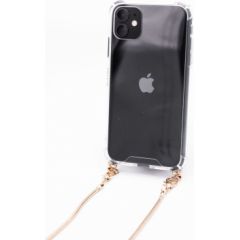 Evelatus iPhone 11 Silicone Transparent with Necklace TPU Strap Apple Gold
