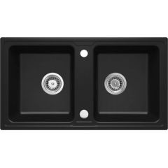 DEANTE 2-CHAMBER GRANITE SINK BLACK ZORBA