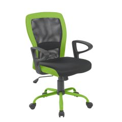 Darba krēsls LENO 60x57xH91-98,5cm, sēdeklis: audums, krāsa: pelēka, atzveltne: siets: krāsa: pelēka, ādas imitācjas zaļ