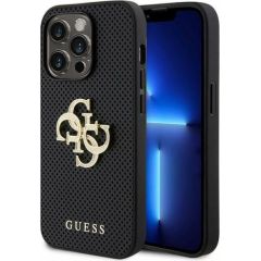 Guess Leather Perforated 4G Glitter Logo Back Case Защитный Чехол для Apple iPhone 15 Pro