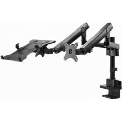 Monitora stiprinājums Gembird Desk Mounted Adjustable Monitor Arm with Notebook Tray (full-motion)