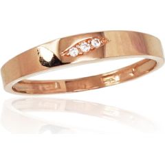 Золотое кольцо #1100830(Au-R)_CZ, Красное Золото 585°, Цирконы, Размер: 16.5, 1.28 гр.