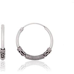 Серебряные серьги-кольца #2204000(POx-Bk), Серебро 925°, оксид (покрытие), 2.4 гр.