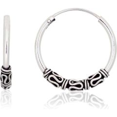Серебряные серьги-кольца #2204007(POx-Bk), Серебро 925°, оксид (покрытие), 2.1 гр.