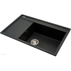 Pyramis Camea 79X50 1B 1D R single-bowl granite sink 070091201 black dotted