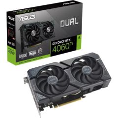 Graphics Card ASUS NVIDIA GeForce RTX 4060 Ti 16 GB GDDR6 128 bit PCIE 4.0 16x GPU 2550 MHz 1xHDMI 3xDisplayPort DUAL-RTX4060TI-A16G