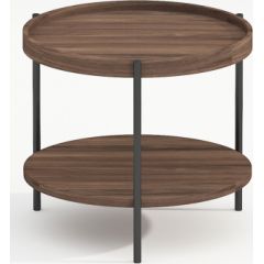 Coffee table CINDY D50xH45cm, melamine light walnut