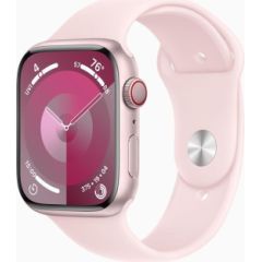 Apple Watch Series 9 GPS 45mm Pink Aluminium Case with Light Pink Sport Band - S/M