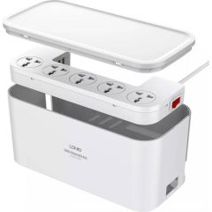 Power strip with organizer, 5x AC, 3x USB, LDNIO SN5309, EU/US, 2500W (white)