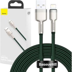 USB cable for Lightning Baseus Cafule, 2.4A, 2m (green)