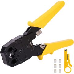 Ethernet Crimper 4/6/8P RJ45/RJ14/RJ12/RJ9 Deli Tools EDL2468 (yellow)