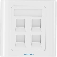 4-Port Keystone Wall Plate 86 Type Vention IFCW0 White