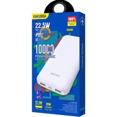 KAKUSIGA KSC-887 barošanas banka 10000mAh | 2 x USB | 22,5W balta