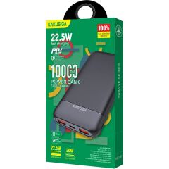 KAKUSIGA KSC-887 barošanas banka 10000mAh | 2 x USB | 22,5W melna