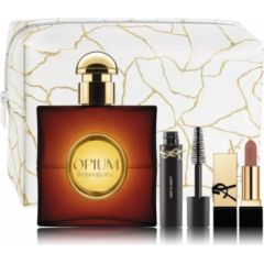 Yves Saint Laurent Opium komplekts sievietēm (50 ml. EDP + 1,3 g. lūpu krāsa + 2 ml. skropstu tuša + maciņš)