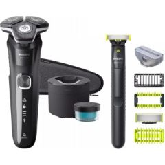 PHILIPS SERIES 5000 Electric Wet and Dry Shaver S5898/35 + ONEBLADE SET