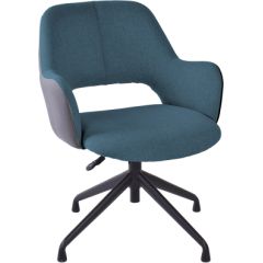 Task chair KENO without castors, blue/grey