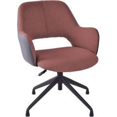 Task chair KENO without castors, dark pink/grey