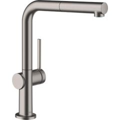 Hansgrohe virtuves izlietnes maisītājs ar izvelkamu dušu Talis M54 270 1jet, brushed black chrome