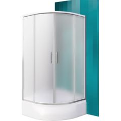 dušas stūris Portland Neo, 800x800 mm, h=1650, r=550, briliants/matēts stikls