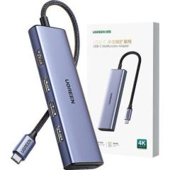 HUB UGREEN CM511 USB-C do HDMI, 3x USB-A 3.0, SD/TF