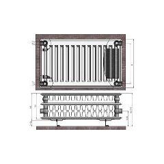 Termolux Радиатор 33x900x1400 боковое подкл., с крепл.,