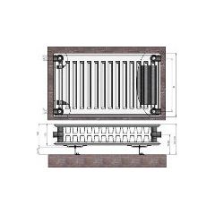 Radiators 22x500x600 sānu piesl. Termolux