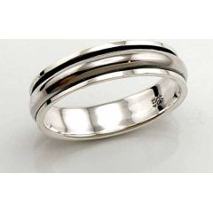 Sudraba laulību gredzens #2100434(POx-Bk), Sudrabs 925°, oksids (pārklājums), Izmērs: 22.5, 4.8 gr.