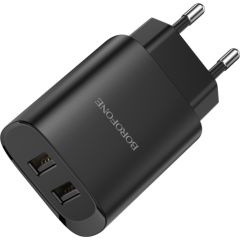 OEM Borofone Sienas lādētājs BN2 Super - 2xUSB - 2,1A melns