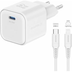 Swissten Tīkla Lādētājs GaN USB-C 35W PD + Datu kabelis USB-C - Lightning 1.2m