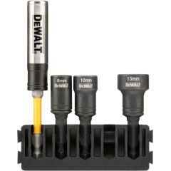 Uzgriežņa galviņu komplekts DeWalt DT70827-QZ; 8-13 mm; 3 gab. + Magnētisks turētājs