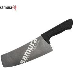 Samura Arny Stonewash Cleaver нож 209мм AUS-8 Черная комфортная ручка из TPE HRC 59