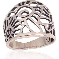 Серебряное кольцо #2101766(POx-Bk), Серебро 925°, оксид (покрытие), Размер: 17.5, 3.9 гр.
