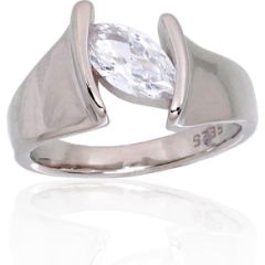 Серебряное кольцо #2101711(PRh-Gr)_CZ, Серебро 925°, родий (покрытие), Цирконы, Размер: 18.5, 5.5 гр.