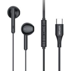 Wired in-ear headphones Vipfan M18, USB-C (black)