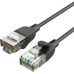 Network Cable UTP CAT6A Vention IBIBG RJ45 Ethernet 10Gbps 1.5m Black Slim Type