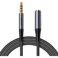 Joyroom SY-A09 AUX extension cable 3.5mm mini jack female to 3.5mm mini jack male, braided, 1.2m (black)